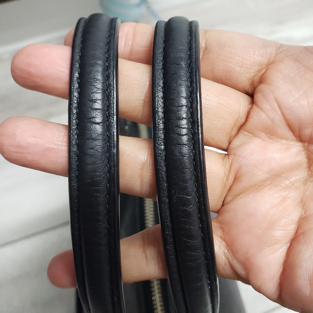 Coach F36675 Pebble Leather Kelsey Satchel Handbag Black with Silver Hardware - Picture 7 of 16